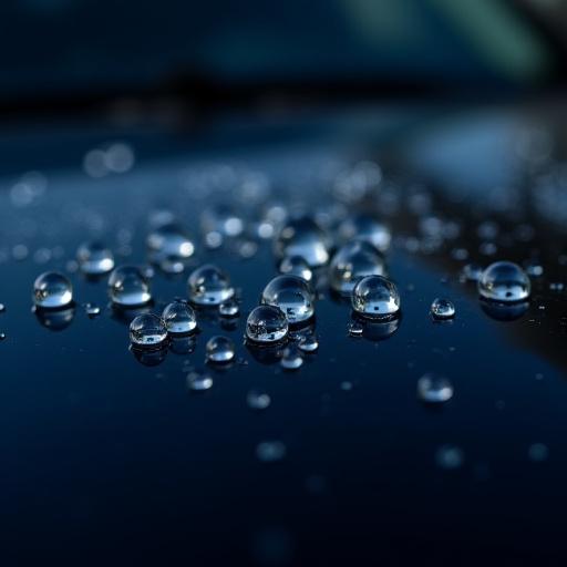 Perfekter Wasserperleffekt auf einer frisch gewachsten Lackschicht