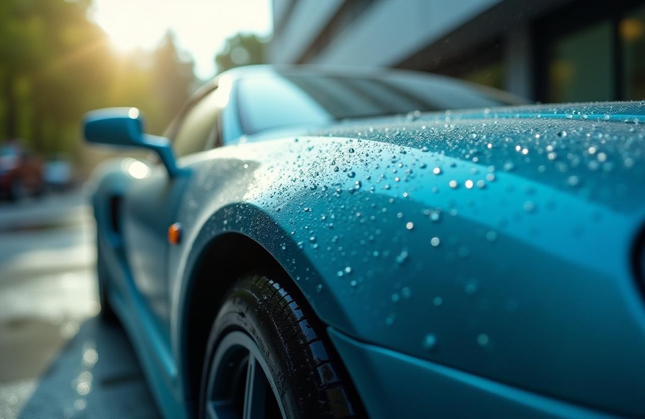 Glänzendes Auto nach der Wäsche in Steyregg