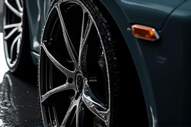 Gereinigte Alufelge eines Sportwagens nach dem Reifen & Felgen Spa